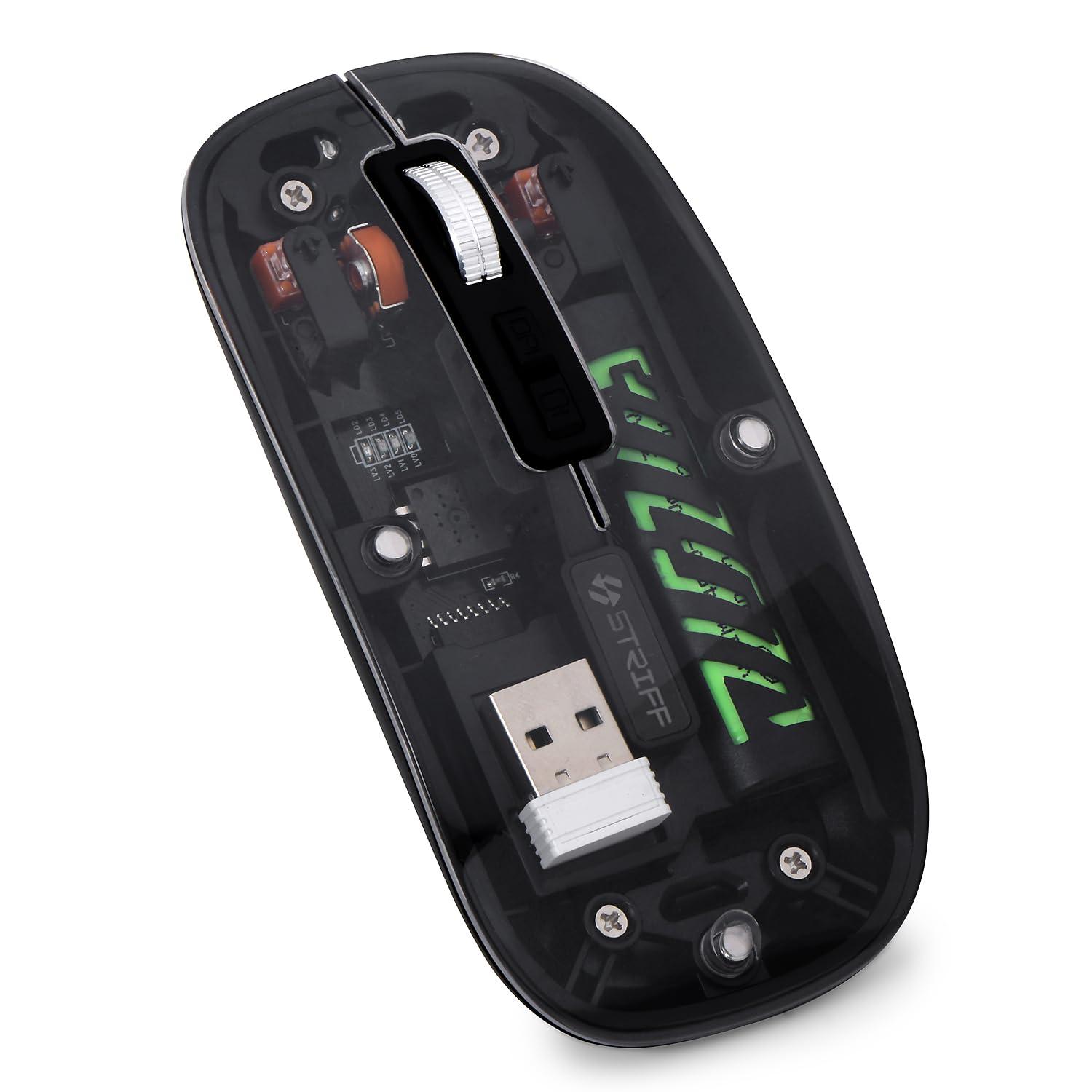 STRIFF NEO-BLA Transparent Wireless & Bluetooth Rechargeable…